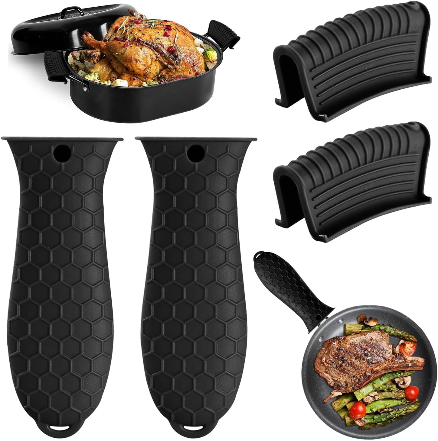 Cast Iron Tetsubin - أغطية مقابض مقاومة للحرارة من السيليكون،